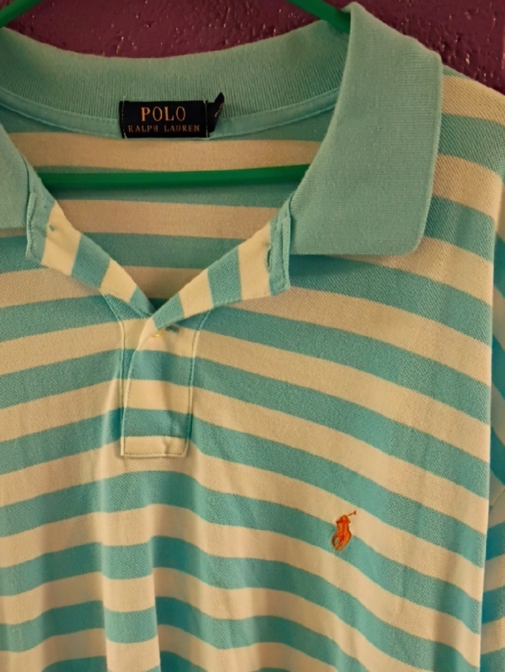 Ralph Lauren Blue & White Striped Polo Shirt - Picture 3 of 4